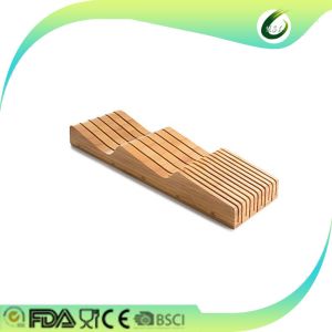 Drawer bamboo knife block knife storage and organizer