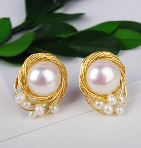 China Pearl Earring Set Metal Gold Plated Dangle Earrings Heart Butterfly Hoop Earring Geometric Fashion Pearl Earring Jewelry wholesale
