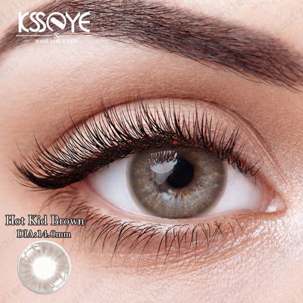 Yearly Sweety Natural Prescription Grey Colored Contacts Lens For Dark Skin