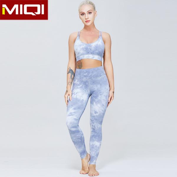 Quality 250GSM Women Great Stretch Tie Dye Yoga Clothes Set for sale