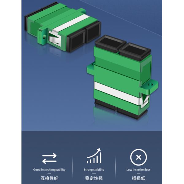 Singlemode Duplex Fiber Optic Adapter SC APC Fiber Coupler Green Midcoupler