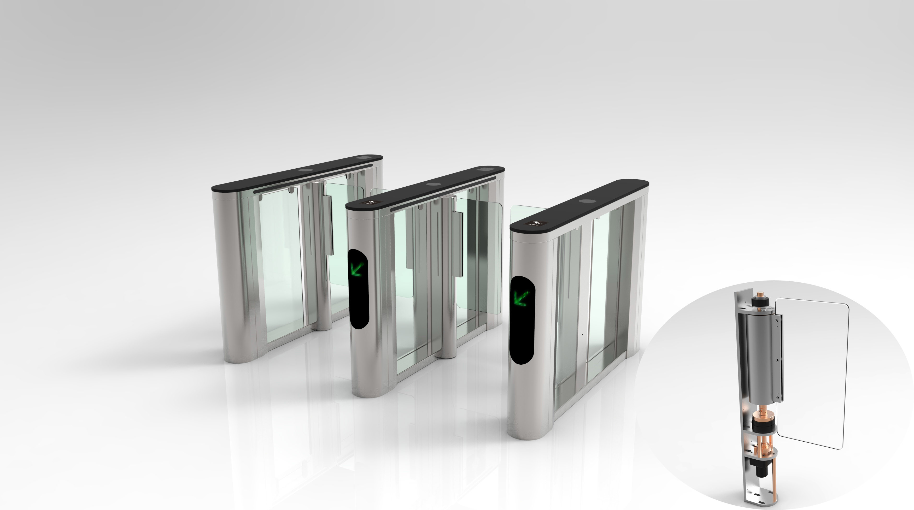 China QR Code Recognition Flap Speed Gate Turnstile Office Door Access Control wholesale