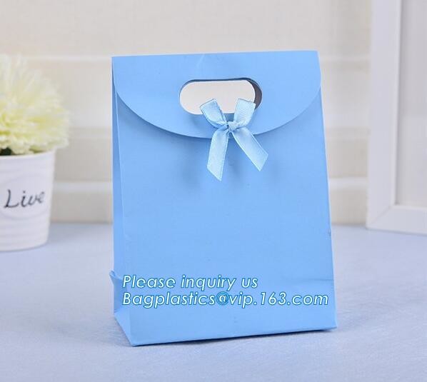 paper carrier bag,kraft paper bag,craft paper bag manufacturer,Printing Logo Paper Carrier Bag with Bowknot and Handle f