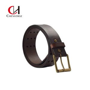 China Vintage Cowhide Genuine Leather Belt OEM ODM Zinc Alloy Buckle Included wholesale