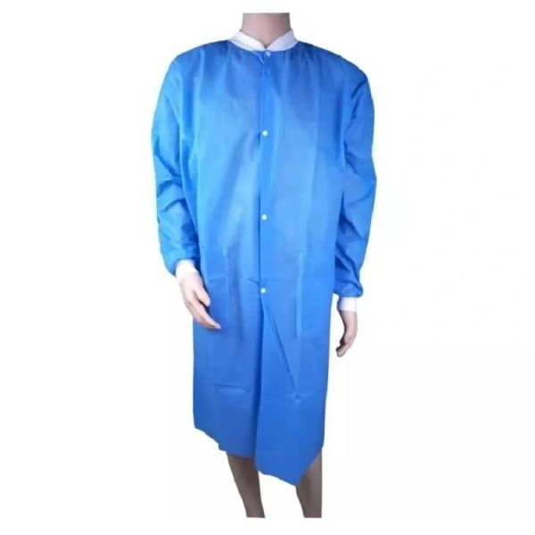 Unisex 50gsm Knitted Cuff Disposable Lab Coat