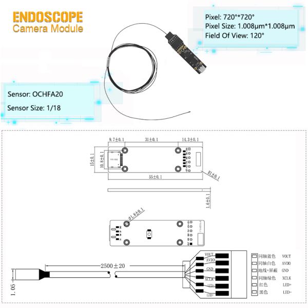 New CMOS Sensor OCHFA20 Medical Industrial Endoscope Camera Module