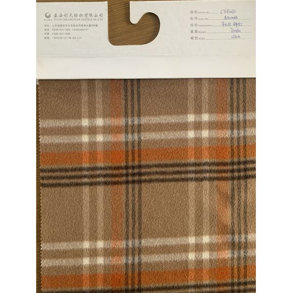 Customized Loop Yarn Dyed Woven Fabric Wool Cotton Polyester Blended Fabric for Suit