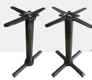 China Cast Iron Cross Table bases Black wrinkle powder coated Outdoor bistro table leg on sale