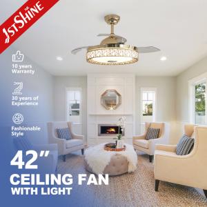 China Lamp Body Material Metal 1stshine LED Ceiling Fan with RGB Lighting and Remote Control wholesale
