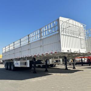 China CIMC Vehicle 2/3/4 Axle 40/60/80 Ton Semi Fence Cargo Truck Transport Trailer for Sale on sale