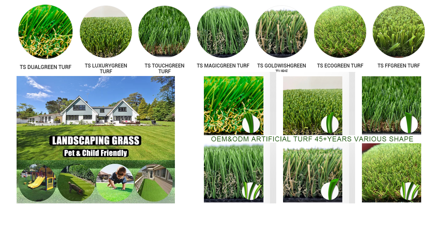 38 mm Landsacping Artificial Grass 13800 Dtex Synthetict Turf Manufacturer for Playground