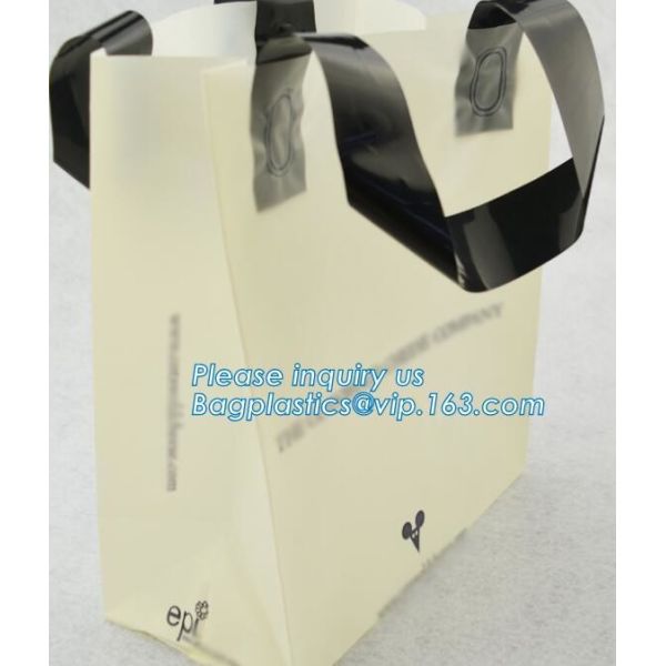 soft loop plastic carry bags/soft plastic bags made in Vietnam,waterproof die cut handle plastic corn starch based biode