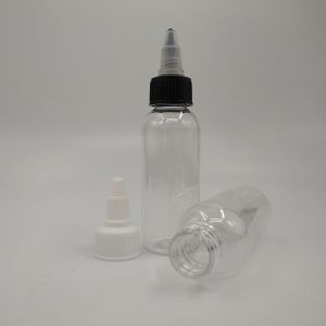 Customizable Plastic Droppers With Screw Caps In Transparent Black