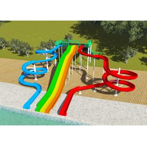 China Commercial Water Park Design Slides , Spiral FRP Water Play Design wholesale