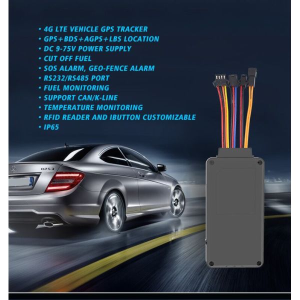 75V W54mm Web-Based Super Thin Offline 4G GPS Tracker With Relay