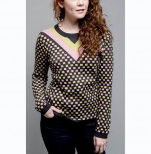 China Birdseye Jacquard Knit Sweater Winter Pullover For Ladies Casual Wear Warm on sale