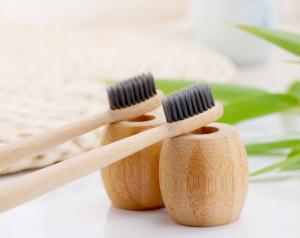China Smooth Handle Corn Bristles Eco Bamboo Toothbrush Vegan BPA Free Compostable wholesale