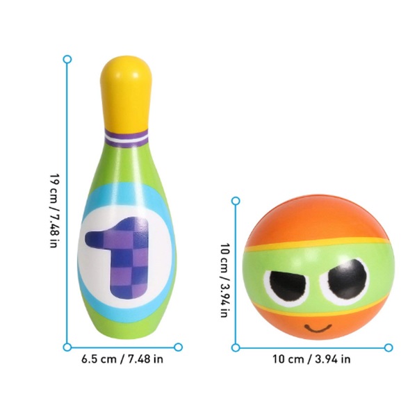 7 " Soft Foam Bowling Play Set For Kids Age 2 W / 10 Pins 2 Balls Multi Color
