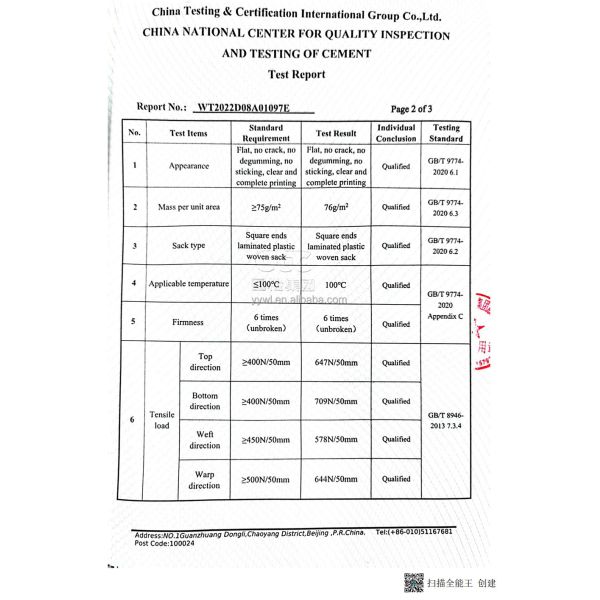 25kg 50kg Coated Ad Star PP Woven Bags For Cement Empty Cement Bags