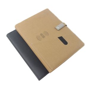 China Wholesale Premium Gift Personalised Multifunctional Rechargeable A5 Pu Leather Smart Wireless Charging Notebook wholesale
