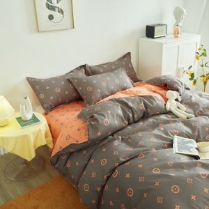 Plain Style 4 Piece Polyester Quilt Bedding Set with Customization Options