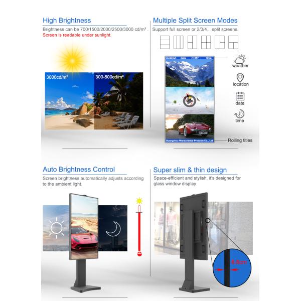 Sunlight Readable 3000 Nits Interactive Touch Kiosk High Brightnes