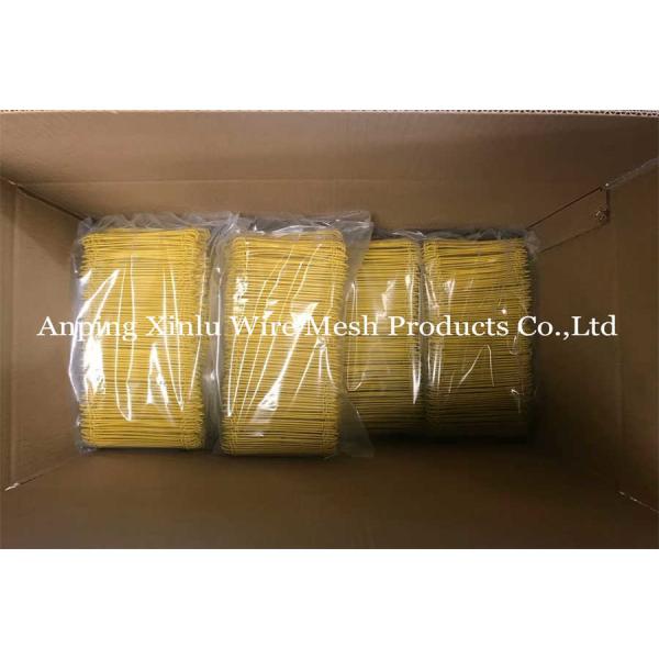 Yellow Plastic Double Loop Tie Wire 380mpa 16GA SAE1008 PVC Coated Rebar Twin Loop Binding WIre