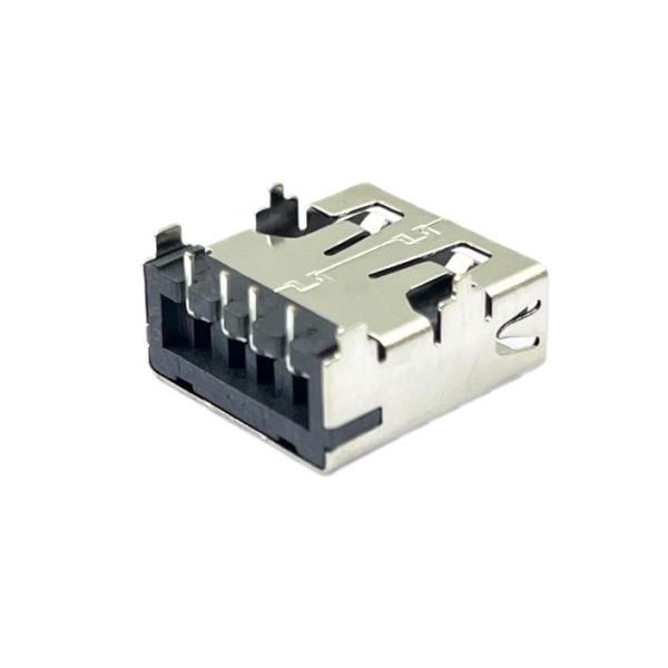 LCP Black Female DIP USB Connector Socket USB2.0 90 Degrees RVS CH3.4mm Reel Packaging