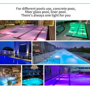 IP68 Waterproof Underwater Swimming Pool Light SS316L Color Change Wall Mounted