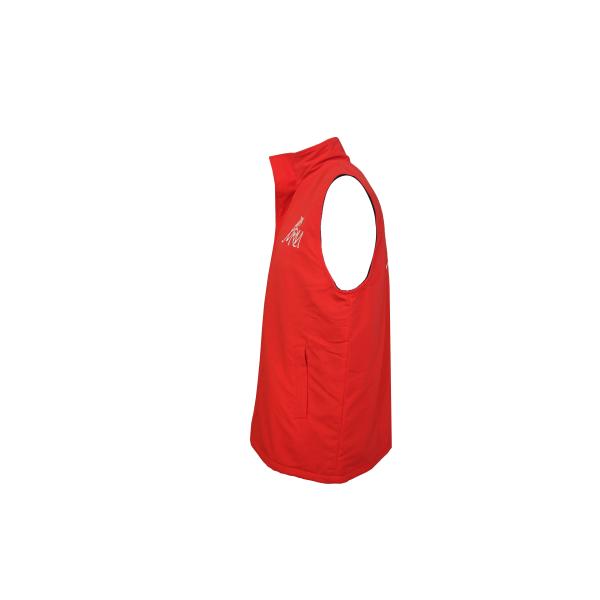 Fleece Lined 413 GSM Winter Jacket Thermal Red Fleece Jacket Sleeveless