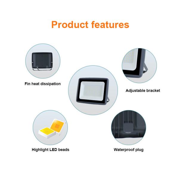 200W Outdoor LED Flood Light 90-100lm/W with 8KV Surge Protection