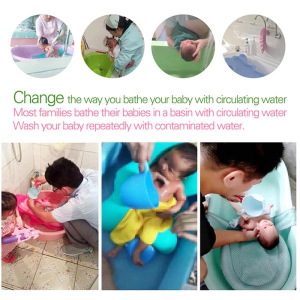 Non Toxic PVC Inflatable Baby Tubs With Smart Water Heater Shower Set