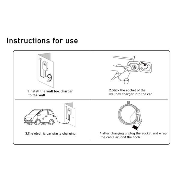 Wallbox AC EV Charger Gun Line With LCD Screen 32A APP 7ke