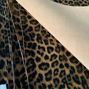 China Bovine Leopard Print Leather Fabric 1mm-3mm Thickness  For Shoes Bags on sale