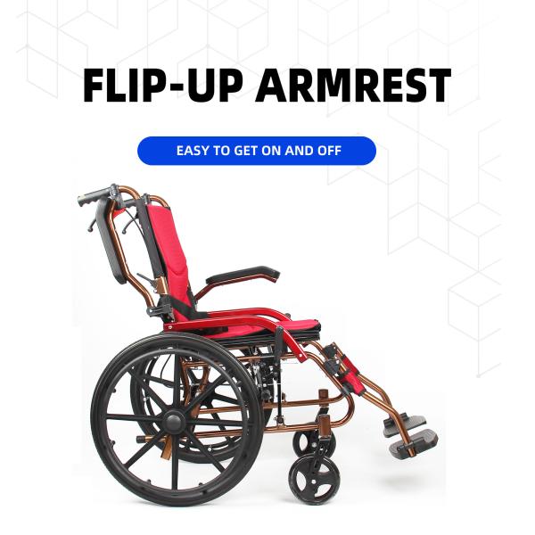 Aluminum High-End Custom Models Lightweight Easy To Carry Foldable Manual Wheelchair With Removable Foam Seat Cushion