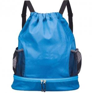 China Drawstring Dry Wet Separation Beach Bag Backpack With Shoe Compartment wholesale