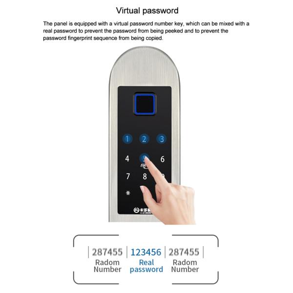 Card Unlock Fingerprint Smart Door Lock For Aluminium Door 310*50mm