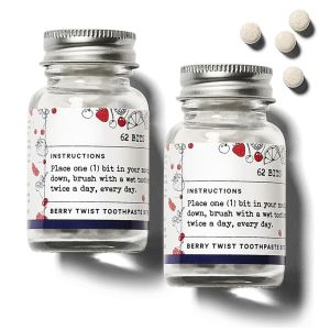 124 Bits Whitening Toothpaste Tablets Nano Hydroxyapatite And Xylitol Berry