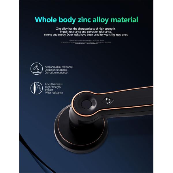 Electronic Wireless Smart Handle Door Lock Tuya Ttlock APP Fingerprint Password