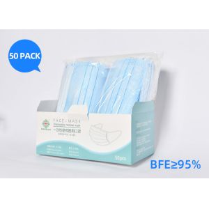 China Breathable Anti-Virus Disposable Earloop Face Mask Latex Free For Hospital on sale