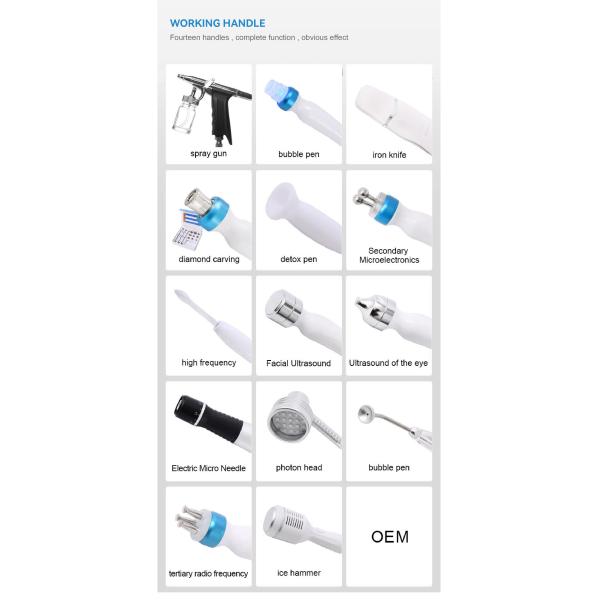 14 in 1 Hydro Hydra Microdermabrasion Facial Skin Care Machine with Max Output 250VA