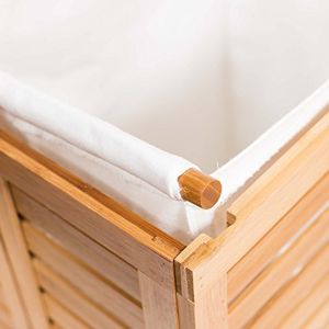 Foldable Bamboo Washing Basket Laundry Hamper Storage Multifunctional