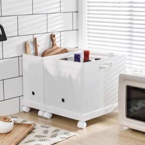 Buy cheap 13cm 25.5cm Plastic Storage Basket With Lid On Wheels Sustainable from wholesalers