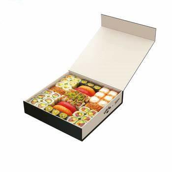 Quality Recyclable Matte Varnish Cardboard Packaging Sushi Box for sale
