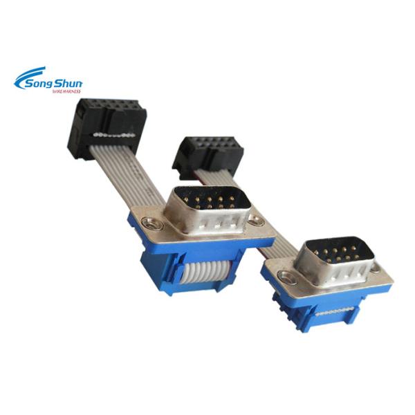 VGA Ribbon Flat Cable Assembly 2.54mm Pitch IDC Connector Bare Copper Conductor