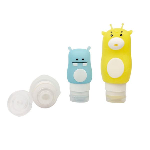 Cartoon Split Charging Squeezable Portable Food Grade Sub Silicone Bottle Set