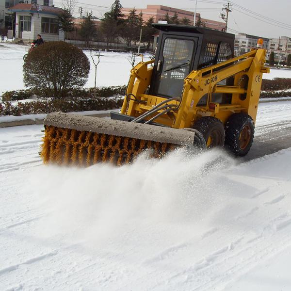 Mini Skid Steer Loader With Snow Bucket And V-blade For Snow Removal 2640x1720x2140mm