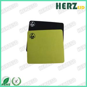 China Size 18 X 22cm ESD Safe Office Supplies , ESD Mouse Pad Black / Yellow Color wholesale