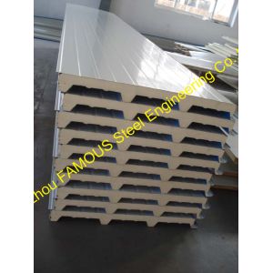 China 50mm PU Sandwich Wall Panels Thermal Insulation Prefab House on sale