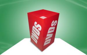 China DVD Red Cardboard Display Units Dump Bins Newspaper Cardboard Collection Bins wholesale
